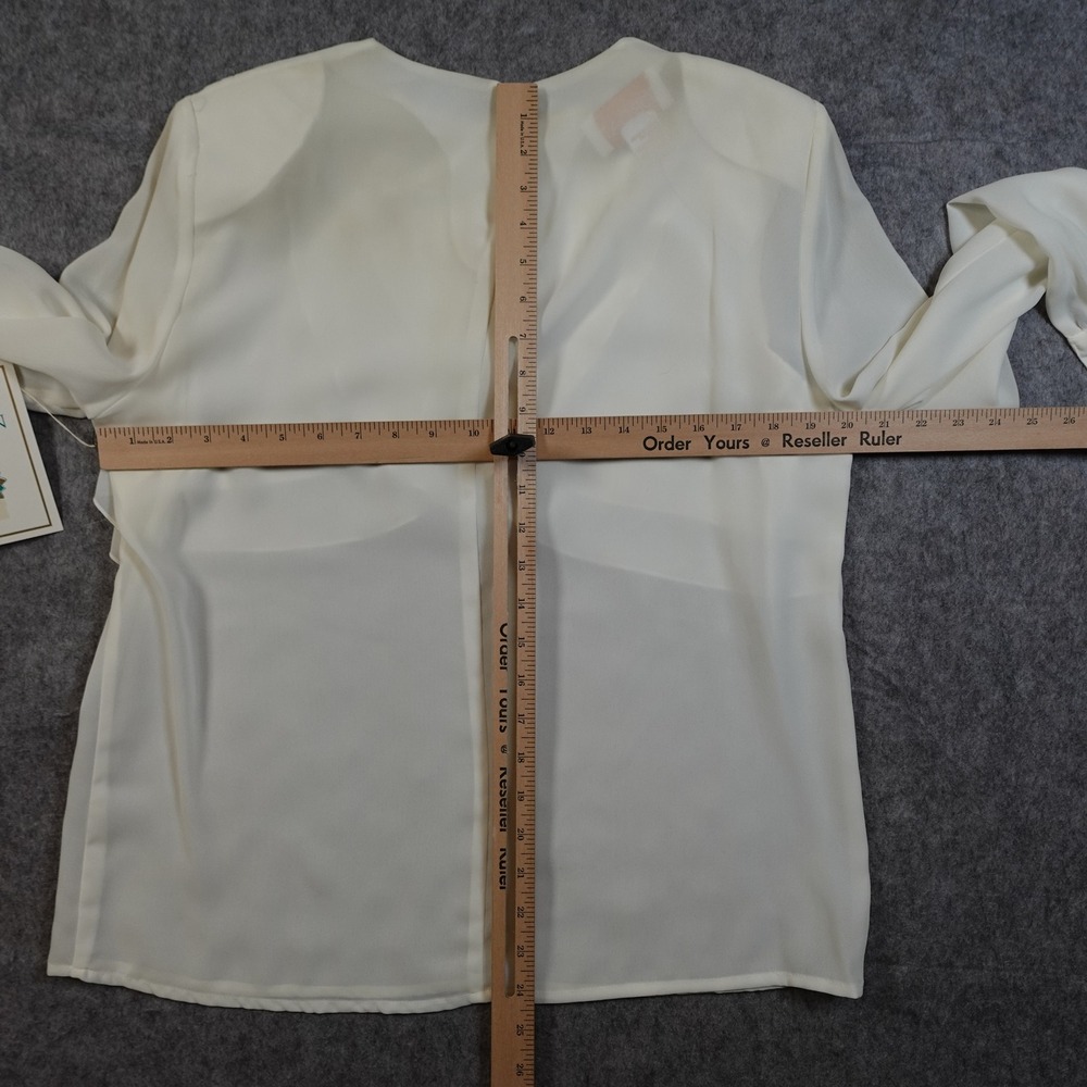 Vintage Jordan Top Womens 10 NWT Chiffon Ruffle Victorian Fairy Coquette White - Picture 7 of 10